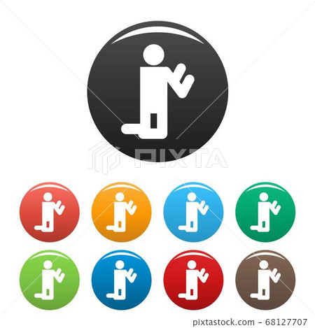 Stick figure stickman icons set pictogram vector simple Stick figure stickman icons set pictogram vector simple 68127707