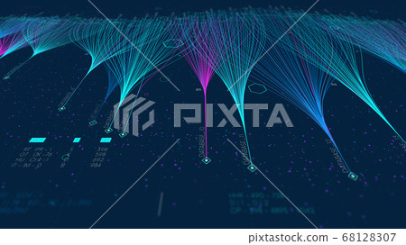 Cloud data computing and neural network, cross-media marketing mesh representing connections, monitor screen in perspective Cloud data computing and neural network, cross-media marketing mesh representing connections, monitor screen in perspective 68128307