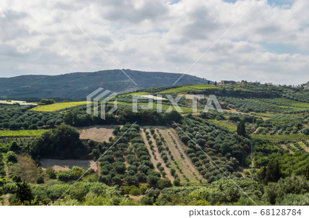 panoramic view of the Cretan landscape. 68128784