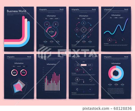 Modern infographic vector elements for business brochures. Use in website, corporate brochure, advertising and marketing.. Modern infographic vector elements for business brochures. Use in website, corporate brochure, advertising and marketing.. 68128836