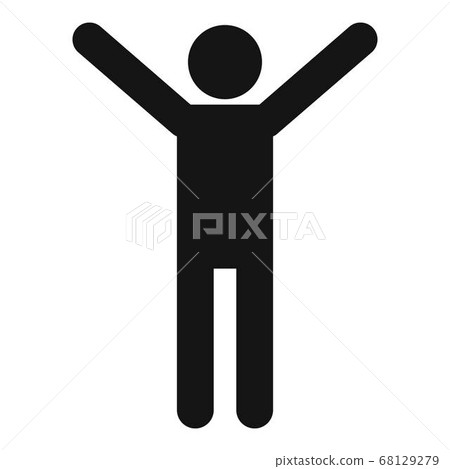 Stick figure stickman icon pictograph simple Vector Image