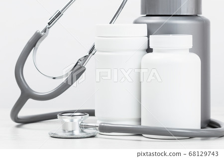 Medicine and pharmacy background. Pills and 68129743