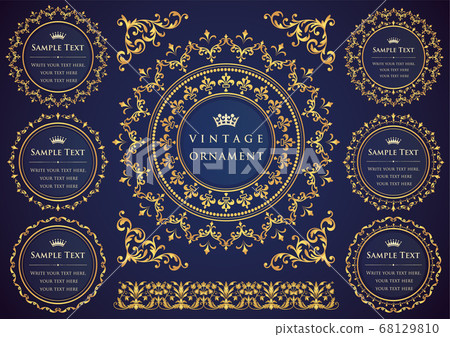 Vintage ornament set. Borders and various frame materials. 68129810