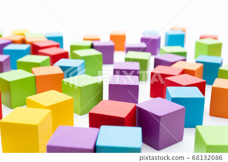 Block colorful white background Block colorful white background 68132086