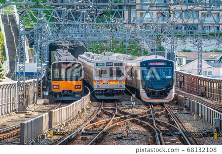 日本的川崎都市風景：從三之口站，可以看到“中央車站”特快列車（中央）（左），每個“大町”特快列車，“大町”特快列車 68132108