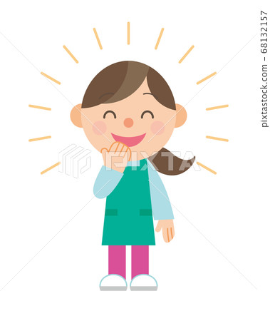 A woman in an apron smiling - Stock Illustration [68132157] - PIXTA