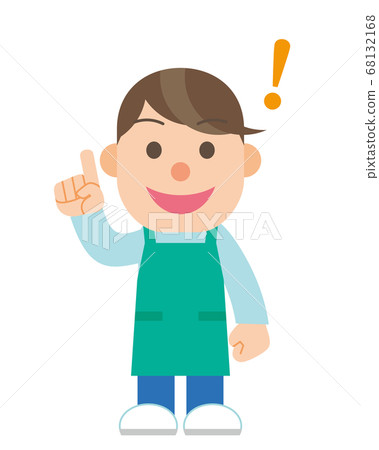 A man in a flashing apron 68132168