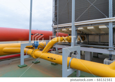 Chiller tower or cooling tower on rooftop of a 68132381