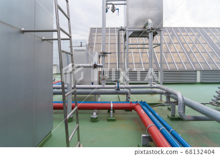Chiller tower or cooling tower on rooftop of a 68132404