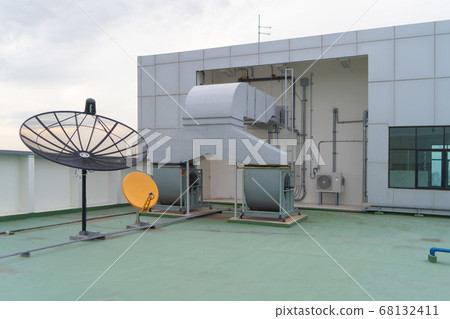 Chiller tower or cooling tower on rooftop of a Chiller tower or cooling tower on rooftop of a 68132411