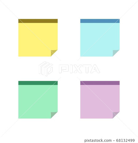Square sticky notes with shadow curved edge flat 68132499