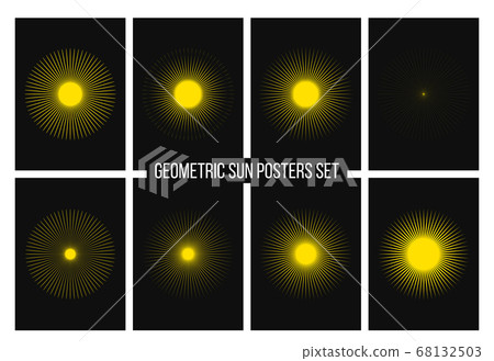 Geometric sunburst posters collection. The sun 68132503