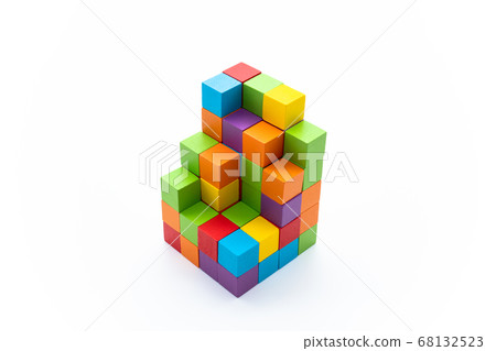 塊多彩白色背景 塊多彩白色背景 68132523