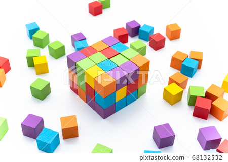 Block colorful white background 68132532