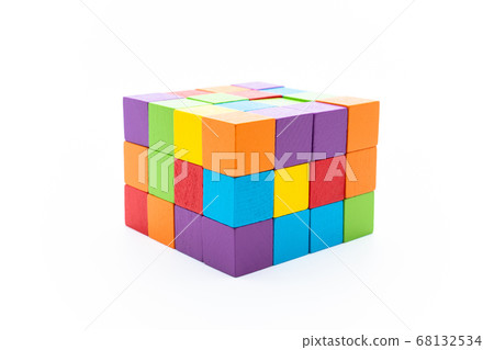 Block colorful white background Block colorful white background 68132534