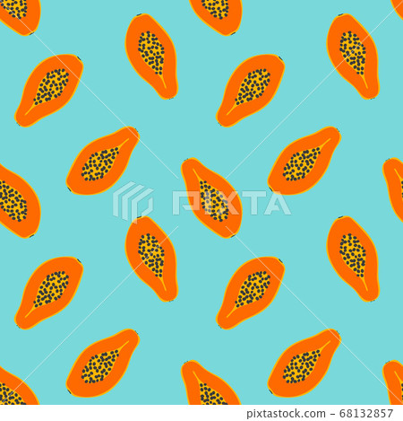 Seamless pattern with papaya fruit in vector Seamless pattern with papaya fruit in vector 68132857