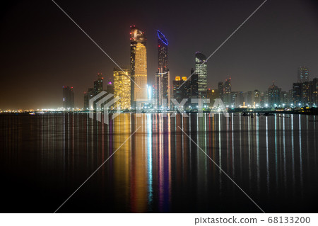 The Night panorama of Abu Dhabi, UAE 68133200