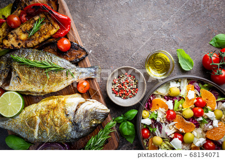 Baked Dorado fish Baked Dorado fish 68134071
