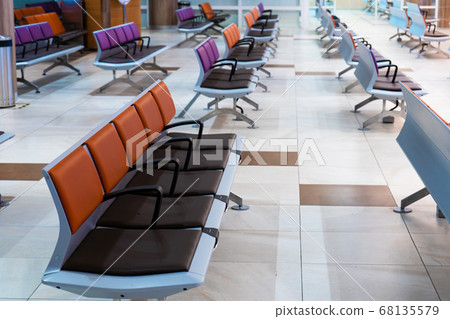 Empty international airport building during 68135579