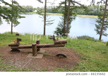 Seesaw installed on the lake Seesaw installed on the lake 68135682