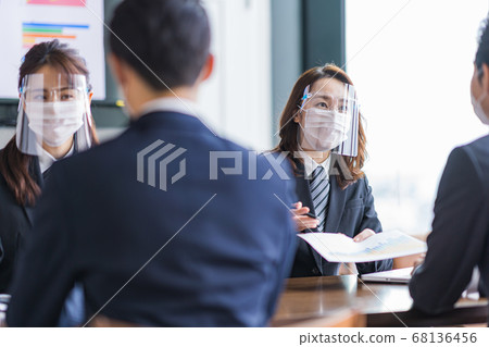 女商人，顧問，面罩，面具 68136456