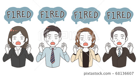 Fired office worker FIRED gag-like - Stock Illustration [68136607] - PIXTA