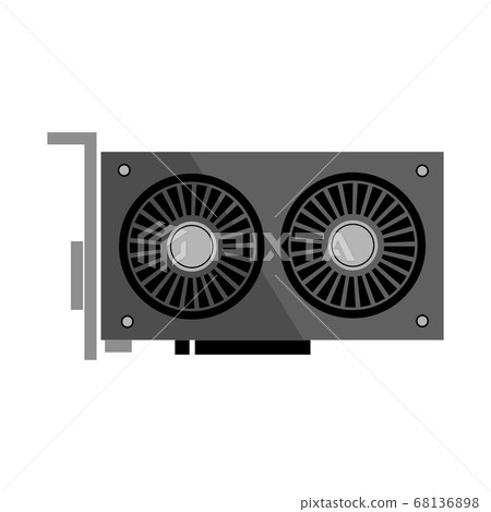 Color illustration icon of graphic board (GPU) Color illustration icon of graphic board (GPU) 68136898
