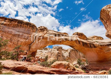 Sunny view of the Hickman Bridge of Capitol Reef Sunny view of the Hickman Bridge of Capitol Reef 68138361