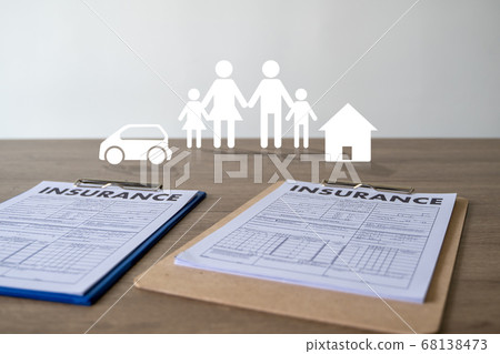 Insurance man protective Insurance concept Life 68138473