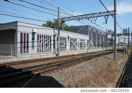Solar panels on the wall of the substation. Reduced power consumption of building internal machinery, lighting, etc. (Regardless of the role of substation) Solar panels on the wall of the substation. Reduced power consumption of building internal machinery, lighting, etc. (Regardless of the role of substation) 68138589