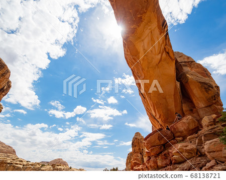 Sunny view of the Hickman Bridge of Capitol Reef Sunny view of the Hickman Bridge of Capitol Reef 68138721
