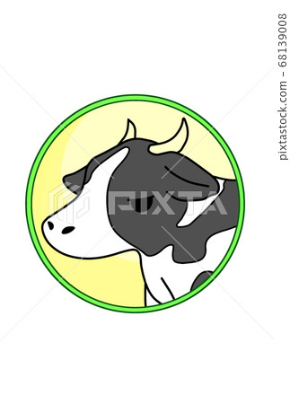 Illustration of a cow with eyes (Material for New Year's card) 68139008