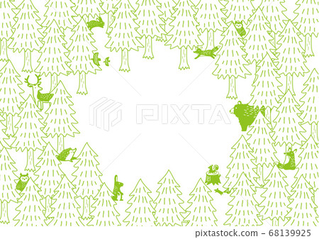 Forest animals illustration green 68139925