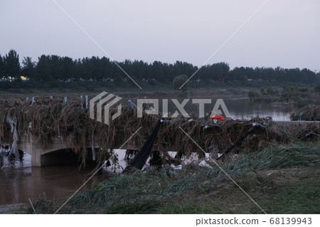 There was a lot of damage from the storm in Korea. Rainy season, storm, typhoon, rain, cloudy, damage, natural disaster There was a lot of damage from the storm in Korea. Rainy season, storm, typhoon, rain, cloudy, damage, natural disaster 68139943