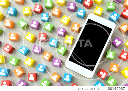 智能手機上的信息擴散圖像 68140067