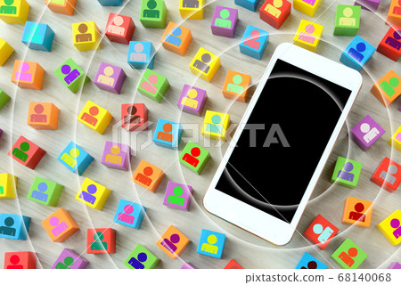 Information diffusion image on smartphone Information diffusion image on smartphone 68140068