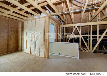 Wooden roof beams with insulates the attic with Wooden roof beams with insulates the attic with 68140512