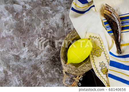 Jewish ritual Sukkot festival in the jewish 68140656
