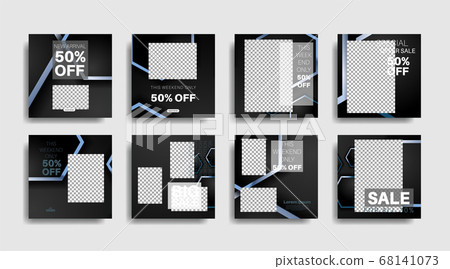 Modern square edited promotional banners Modern square edited promotional banners 68141073