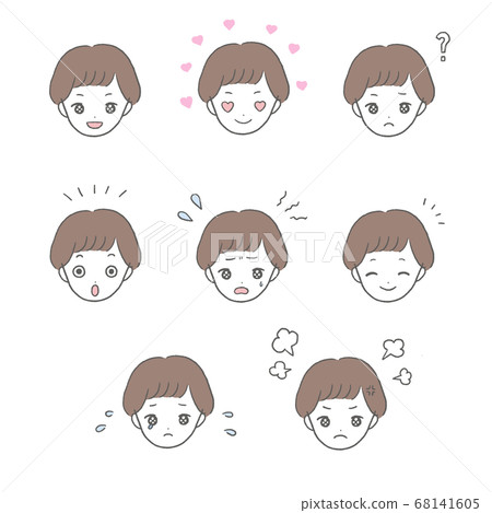 男孩面部表情圖標集 68141605