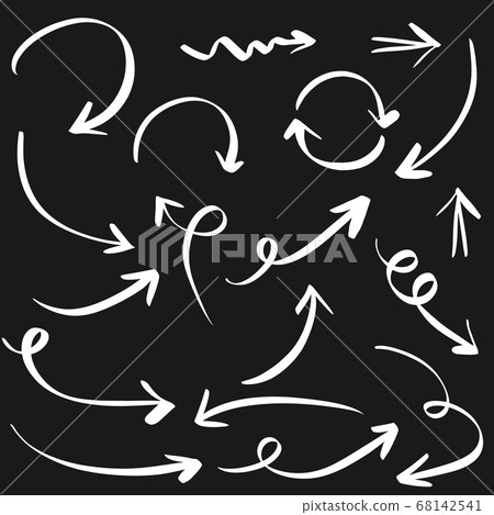 hand drawn arrows vector with doodle style... - Stock Illustration ...