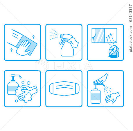 COVID-19 Infectious disease control icon set line COVID-19 Infectious disease control icon set line 68143557