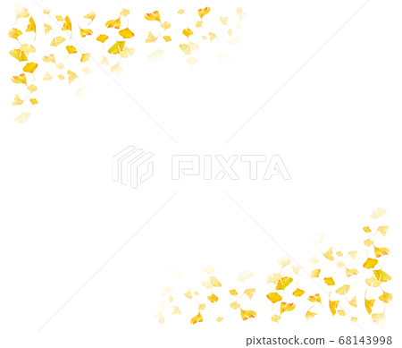 Japanese style ginkgo illustration 22 Horizontal yellow 68143998