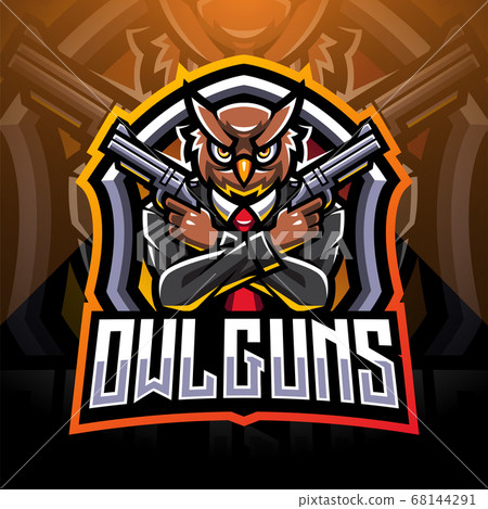Owl gunners esport mascot logo design 68144291