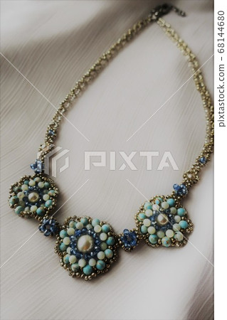 Refreshing blue and green beaded necklace Refreshing blue and green beaded necklace 68144680