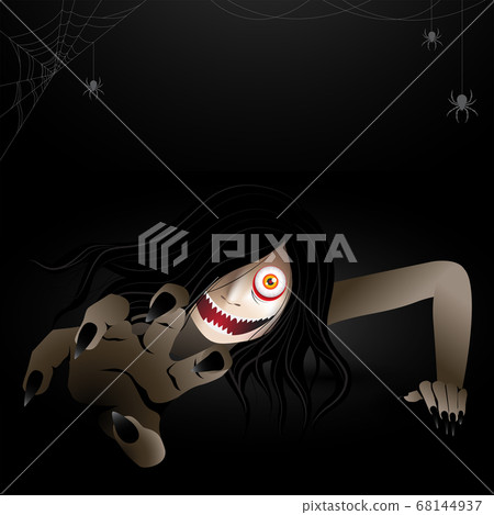 woman scary ghost creeping in the dark 68144937