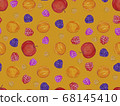 seamless pattern with different fruits drawn in 68145410