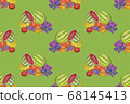 Seamless pattern with fruits painted with 68145413
