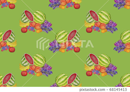 Seamless pattern with fruits painted with Seamless pattern with fruits painted with 68145413