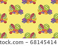 Seamless pattern with fruits painted with 68145414